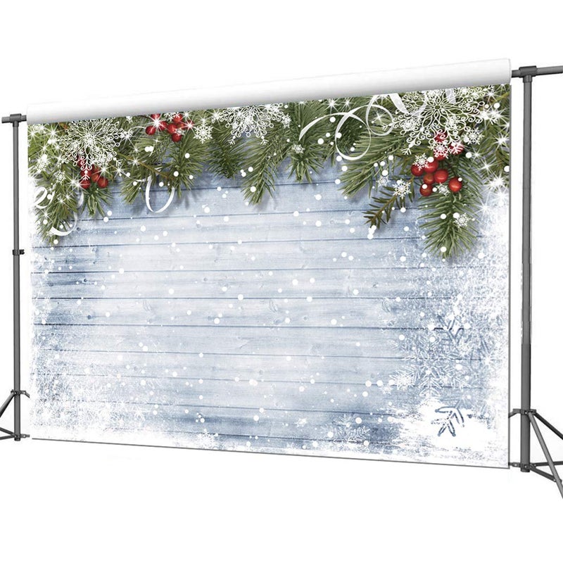 CYLYH 8X6ft Christmas Backdrop Christmas Photography Backdrop Xmas Rustic Vintage Wooden Background for New Year Party Banner Backdrop D189 - Image 4